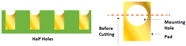 half hole pcb