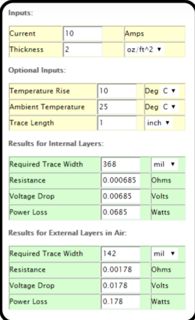 Calculate PCB Trace